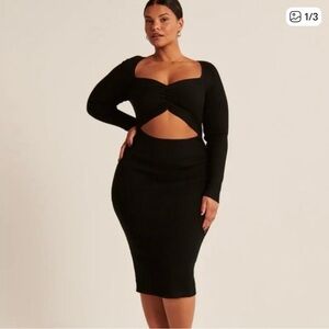 Abercrombie & Fitch Black Cutout Midi Dress